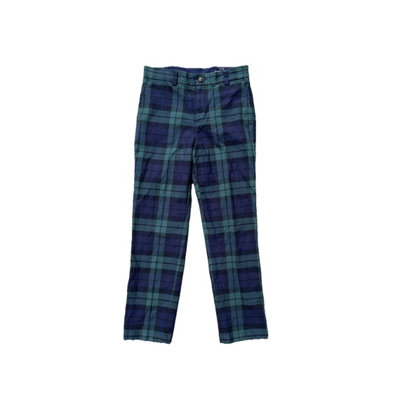 Vinyard Vines Other - Vineyard Vines Girls Plaid Pants Size 10 Blue Green Tartan Stretch Cotton Preppy